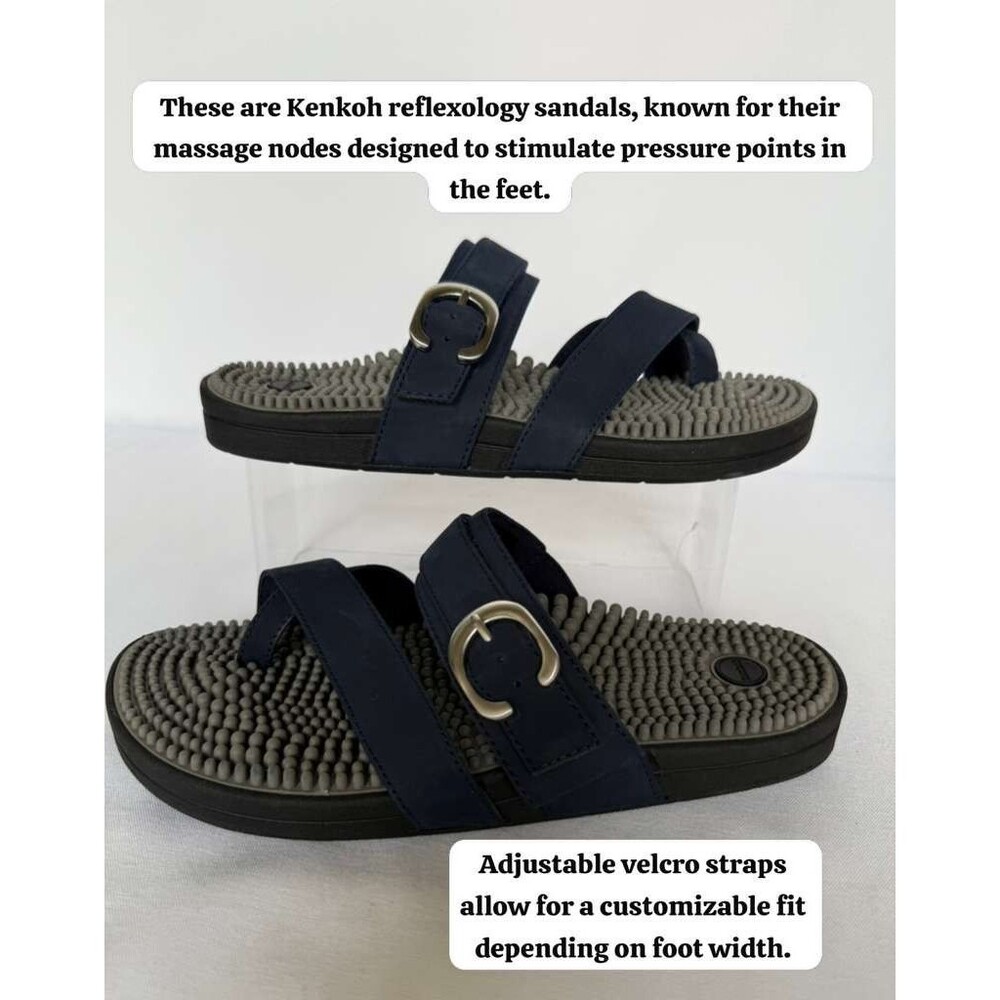 Kenkoh Reflexology Massage Sandals Women 8 Black Comfort Therapy Excellent - Picture 7 of 7